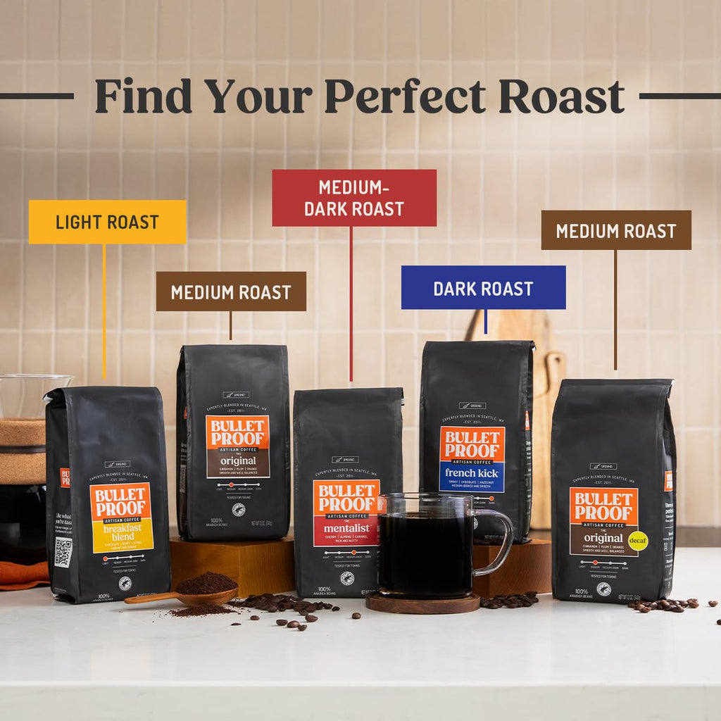 Bulletproof Mentalist Medium-Dark Roast Ground Coffee, 12 oz