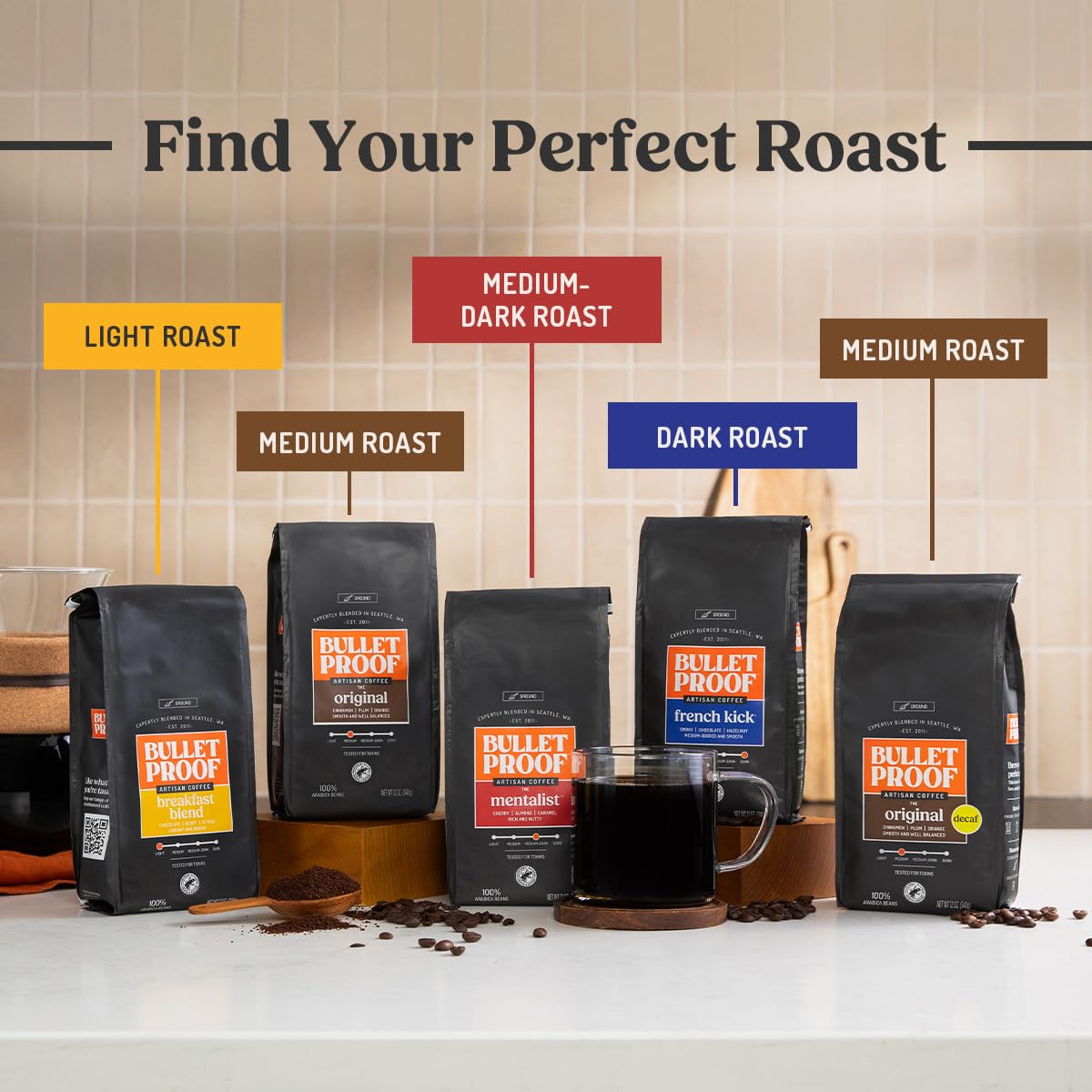 Bulletproof Mentalist Medium-Dark Roast Ground Coffee, 12 oz