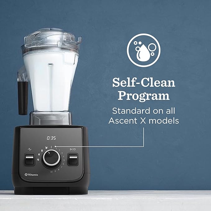 Vitamix Ascent X2 Blender with Three Blending Programs, Self-Cleaning Program, Professional-Grade Blender for Smoothies, Soups and More, Stainless-Steel Blades, 48 Oz Container, Shadow Black