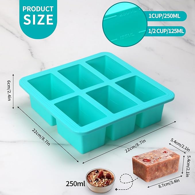 1 Cup Silicone Freezer Trays with Lid