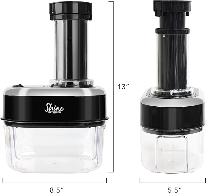 Shine Kitchen Co. SES-100 Electric Vegetable Spiralizer with No Slip Veggie Grip