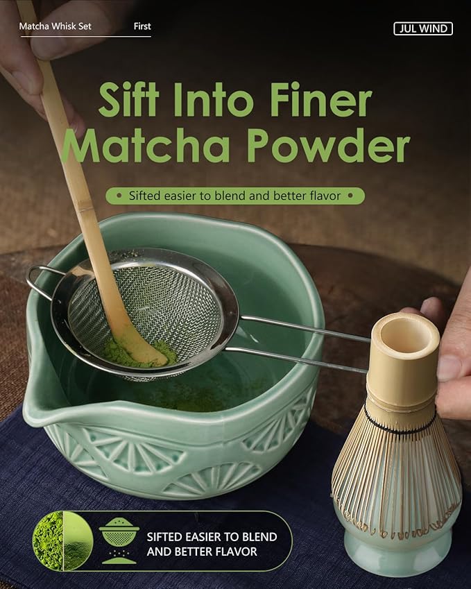 Matcha Whisk Set, Ceramic Matcha Set Includes Matcha Bowl and Matcha Whisk