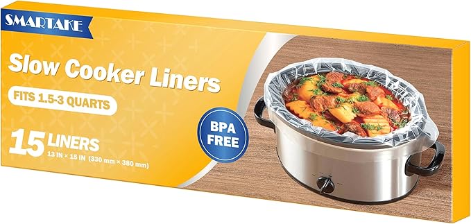 SMARTAKE Slow Cooker Liners, Small Size 13"x 15" 15 Liners