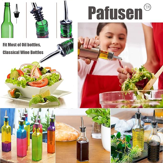 Pafusen 12 Pack Liquor Bottle Pourers, Liquor Pour Spout for Liquor Bottles, Stainless Steel Olive oil Dispenser Spout, Alcohol Pourer Spouts Dust Caps Covers, Rose Gold
