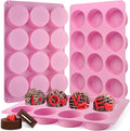 Actvty Round Chocolate Cookie Molds, 3 Pieces 12-Cavity Cylinder Chocolate Silicone Molds for Covered Cookie, Cookies Candy Jelly Mini Cakes and Muffin Baking(Pink)