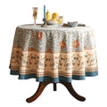 patdrea Vintage French Linen Tablecloth,Round,Diameter 67"-Wensel