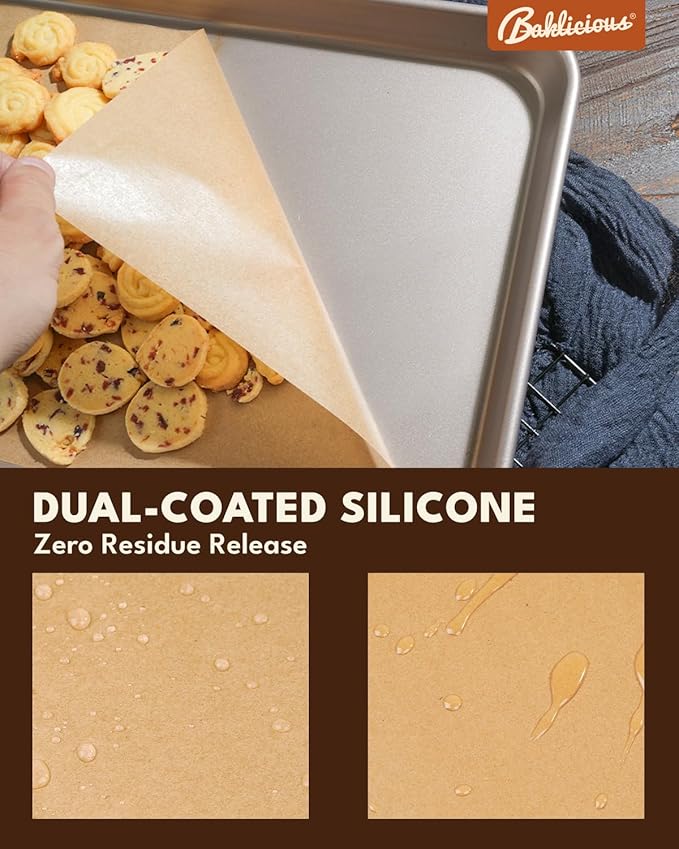 Baklicious 9x13inch 220pcs Unbleached Pre-cut Heavy Duty Parchment Baking Sheets