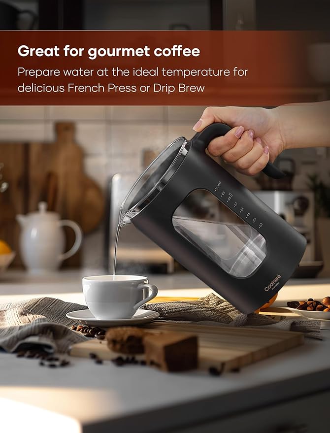 INTASTING Electric Tea Kettle with Infuser, 1℉ Temperature Control, 1 Liter
