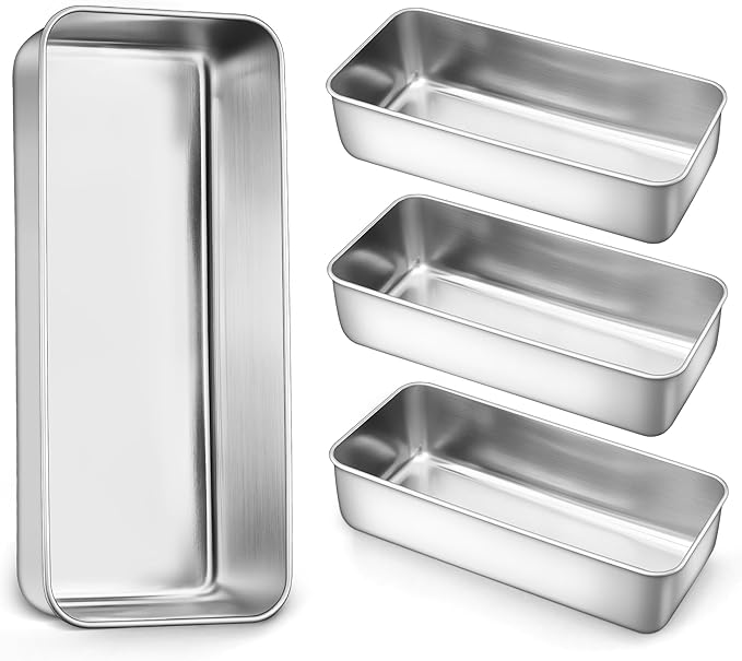 LIANYU 4 Pack 12 x 5 Inch Loaf Pans, Large Baking Pans Set