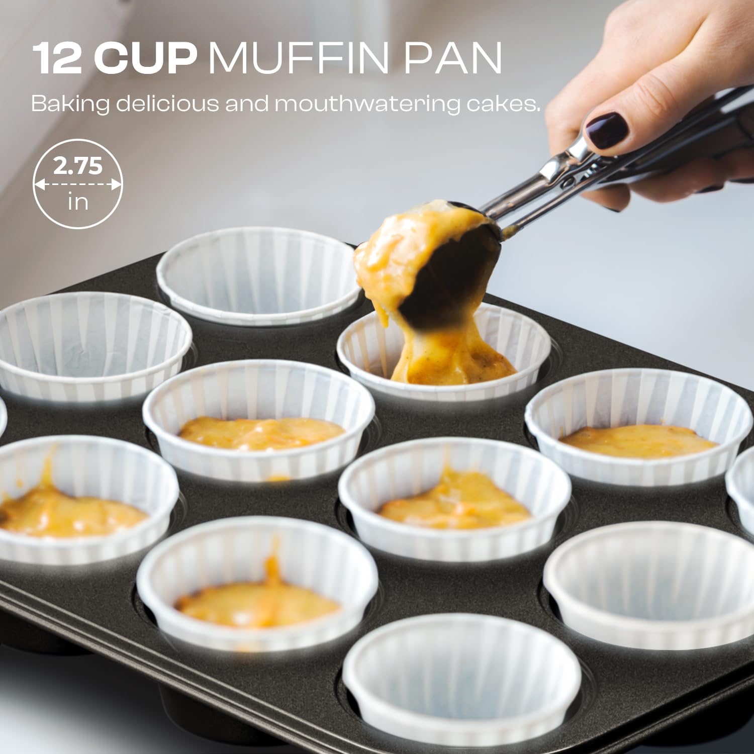 3Pcs Baking Sheet Pan Set, Large Nonstick Cookie Sheets Set, Gold