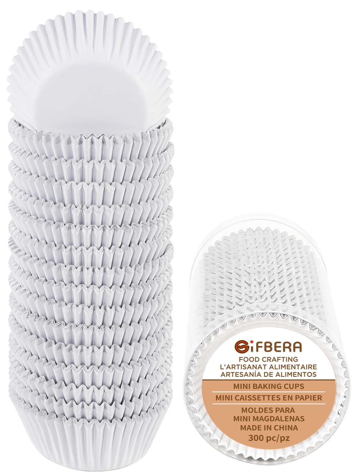 Gifbera Gold Foil Mini Cupcake Liners Small Muffin Baking Cups 300-Count