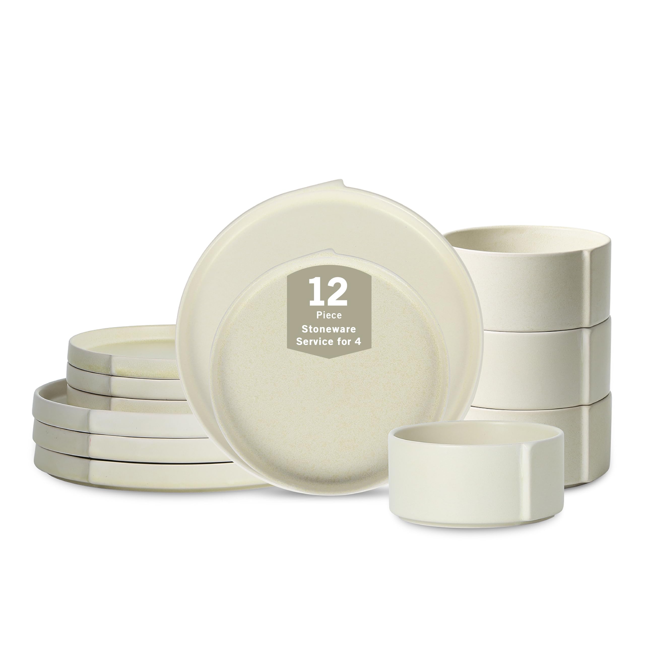 Stone Lain Bao Dinnerware Set, Beige, Set of 12