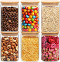 ComSaf Glass Storage Containers wtih Lids 1.2 Qt, Set of 6 Food Storage Jar