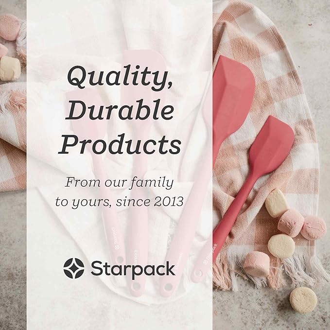 Starpack 'Scrape and Stir' Silicone Rubber Spatula Set (4-Piece) - LFGB Non Toxic, 600°F Heat Resistant, BPA-Free, One-Piece Kitchen Baking Spatulas - Dishwasher Safe for Nonstick Cookware Earthy Pink