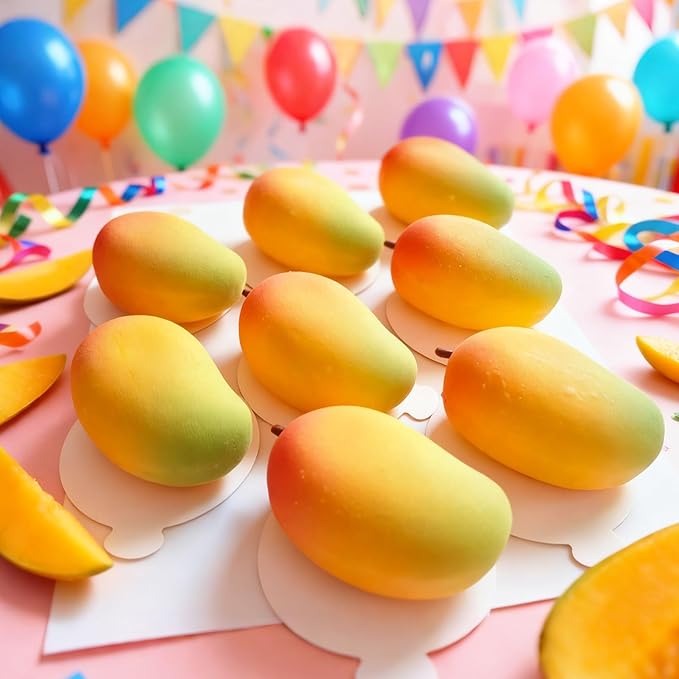 Palksky Mango Silicone Molds, 2Pack 8 Cavity 3D Fruit Pastry Molds for Chocolate, Candy, Ice Cream, Pudding, Jelly, Bakeware, Mousse Cakes Baking Supplies