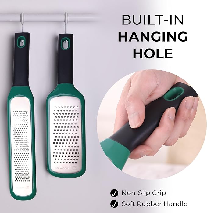 linoroso Lemon Zester Grater of 2, Kitchen Tool for Cheese, Garlic, Nutmeg