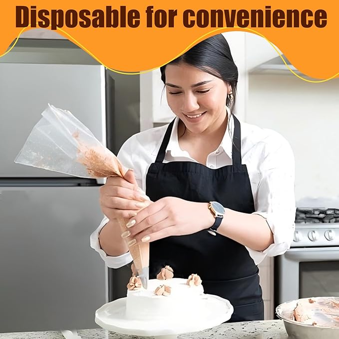 18 Inch Tipless Piping Bags for Royal Icing, 26 Inch Large Piping Bags, Thickened and Non-Slip Piping Icing Bags Disposable