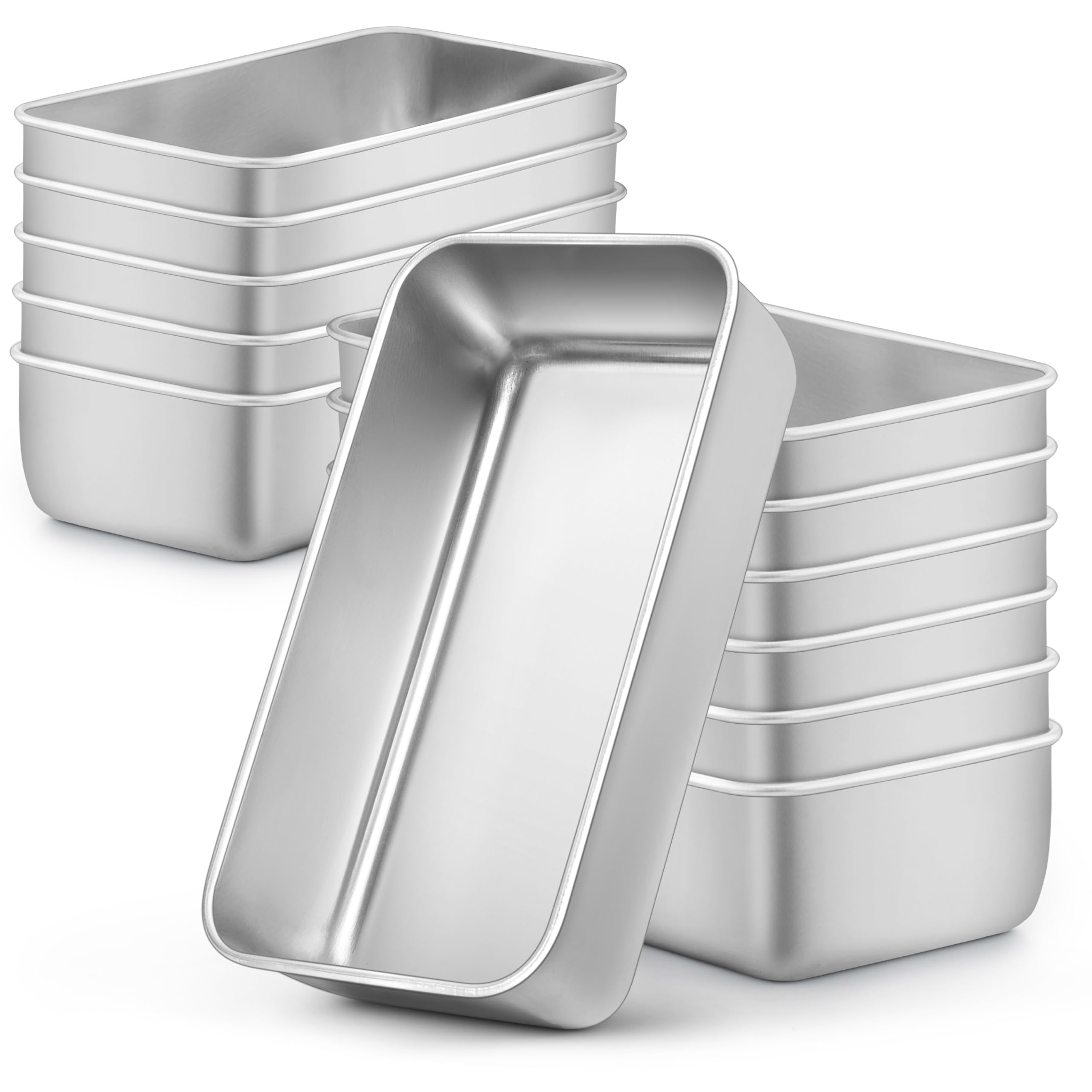 LIANYU Bread Loaf Pans Set of 12, 9x5 Inch Stainless Steel Bread Baking Pan