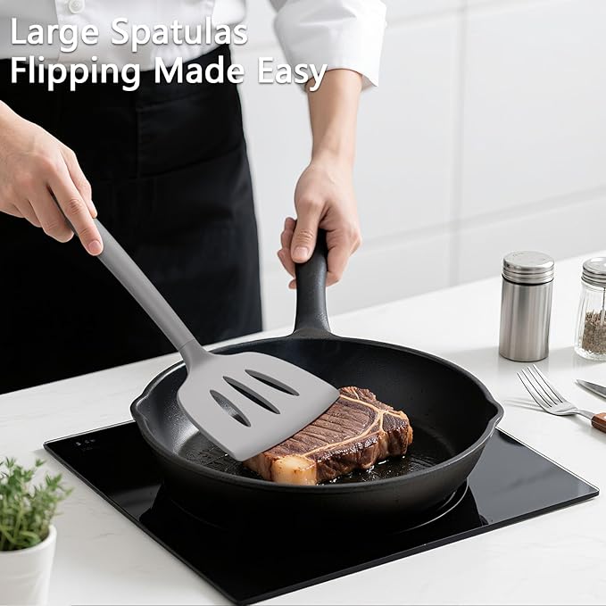 Coukre 3 Pack Silicone Spatula Set, Heat Resistant to 500°F, BPA-Free