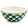 MACKENZIE-CHILDS Everyday Bowl, Medium, Green-and-White Emerald Check