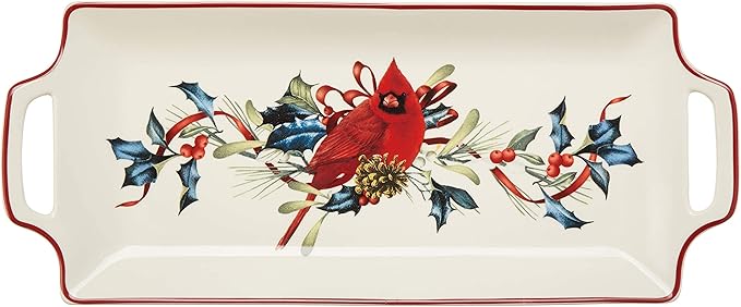 Lenox Winter Greetings Ivory Christmas Porcelain Serving Tray