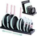 Pots and Pans Organizer under Cabinet Expandable Bamboo Pot Lid Holder Rack