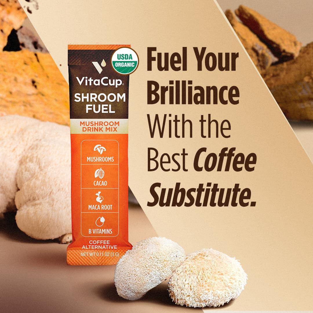 VitaCup Mushroom Based Instant Coffee Alternative Packets, 24ct