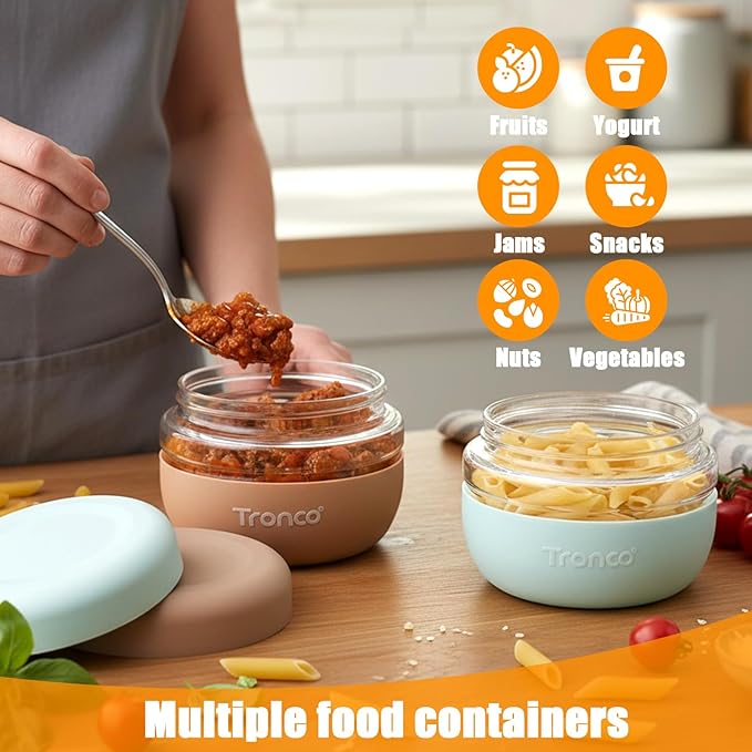 Tronco 16 oz Glass Food Storage & Lunch Bowl Containers with Airtight Lids
