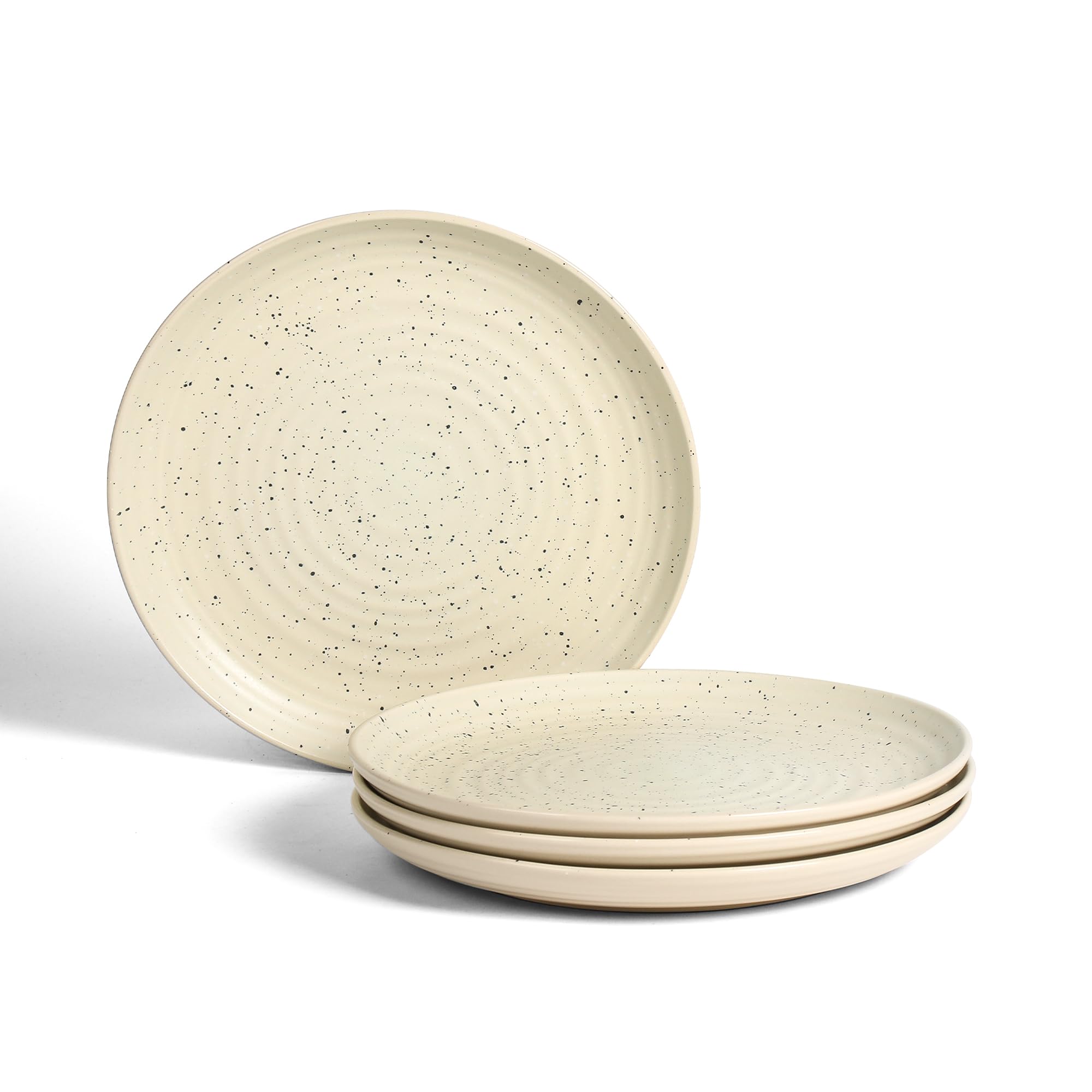 Stone Lain Dua 4-Piece Dinner Plate Set Stoneware, White