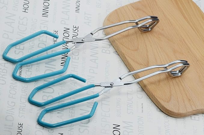HINMAY Scissor Cooking Tongs 11" Stainless Steel Wire Tongs, Set of 2