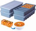 1/2 Cup Silicone Freezer Tray With Lid - Silicone Freezer Molds 4-Pack For meal prep & freezing of various sauces and other dishes, makes 24 perfect 1/2 cup portions cube (Blue 4 Pack)