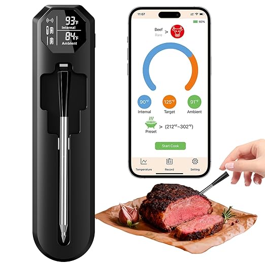 BlueSwan Wireless Meat Thermometer Digital Smart APP for 820 ft Range