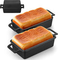Leonyo 9"x5" Cast Iron Sourdough Loaf Pan, Pre-seasoned Dutch Oven, Black