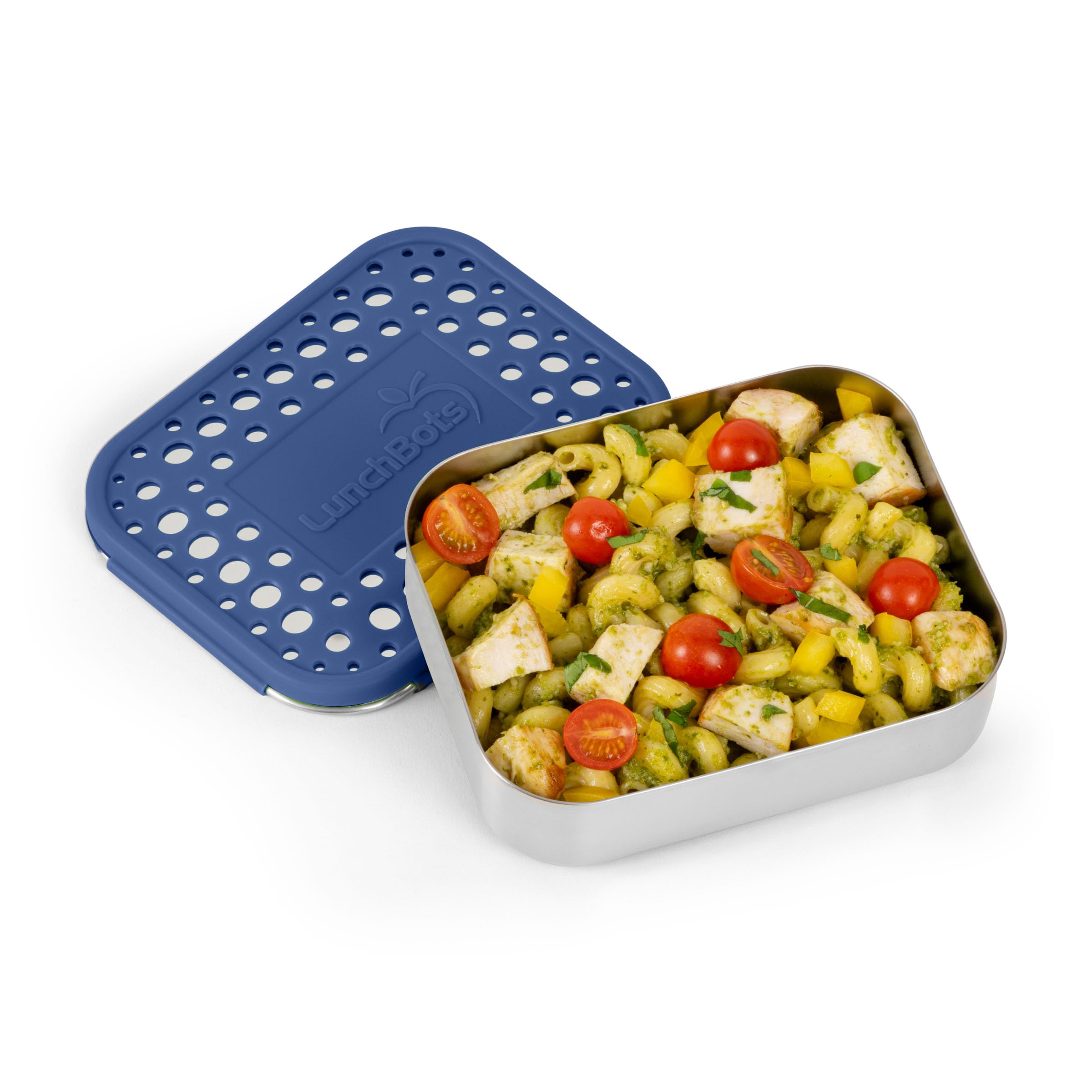 LunchBots Medium Uno Stainless Steel Kids Bento Box 1-Section Blue 20oz