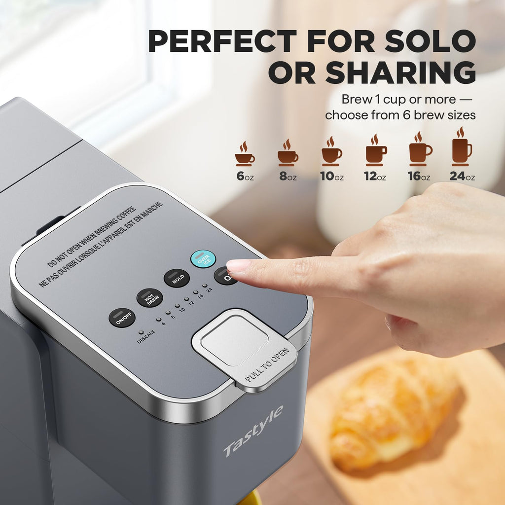 Tastyle Single Serve Coffee Maker for K Cups and Grounds with 3 Brew Styles
