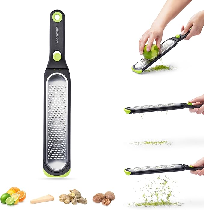 Dreamfarm Ozest Self-Cleaning Zester with Pop Button - 1mm Fine Zesting