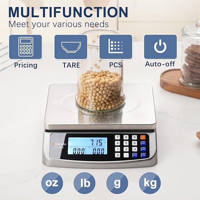 Atogou 66lb Food Scale, Commercial Kitchen Scale with Price Computing