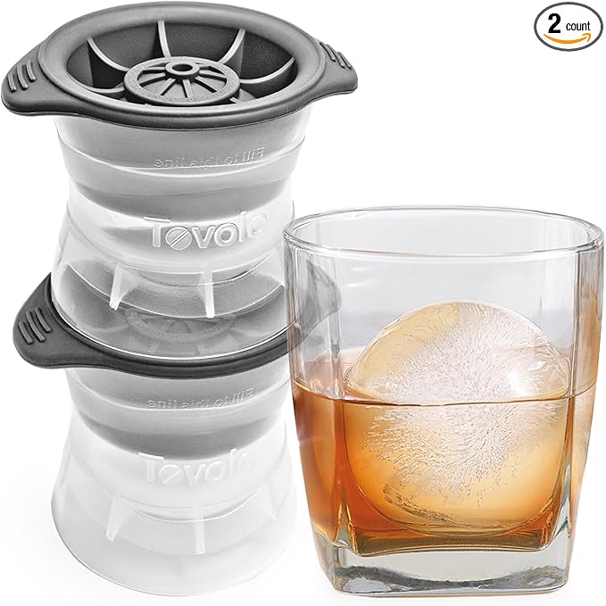 Tovolo Craft Ice Sphere Molds for Whiskey & Cocktails, Set of 2, Large