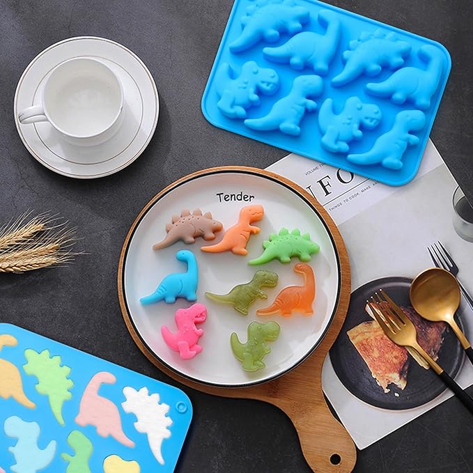 JOERSH Dinosaur Silicone Candy Molds, 2Pcs, 16-Cavity