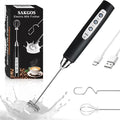 Milk Frother Wand Rechargeable Handheld Electric Whisk 3 Speed Adjustable