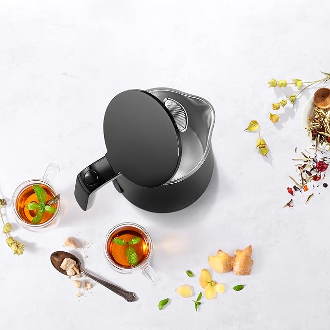 ZWILLING Enfinigy Cool Touch Electric Kettle, 1-Liter Cordless Hot Water & Tea Kettle, Fast Boil, Double-Walled Stainless Steel, Black