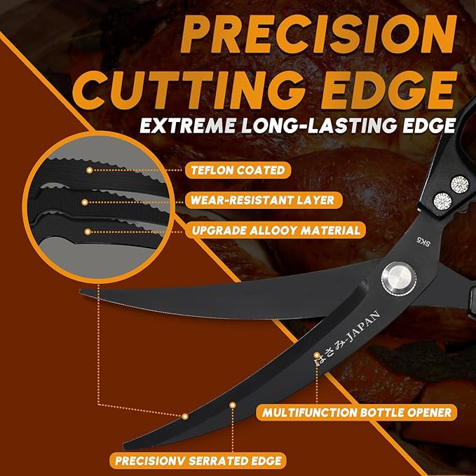 Huusk Kitchen Scissors for Food - Heavy Duty Kitchen Shears all Purpose