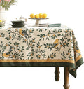 patdrea Designer French Linen Tablecloth,Rectangular,87"x55"-Warbler A