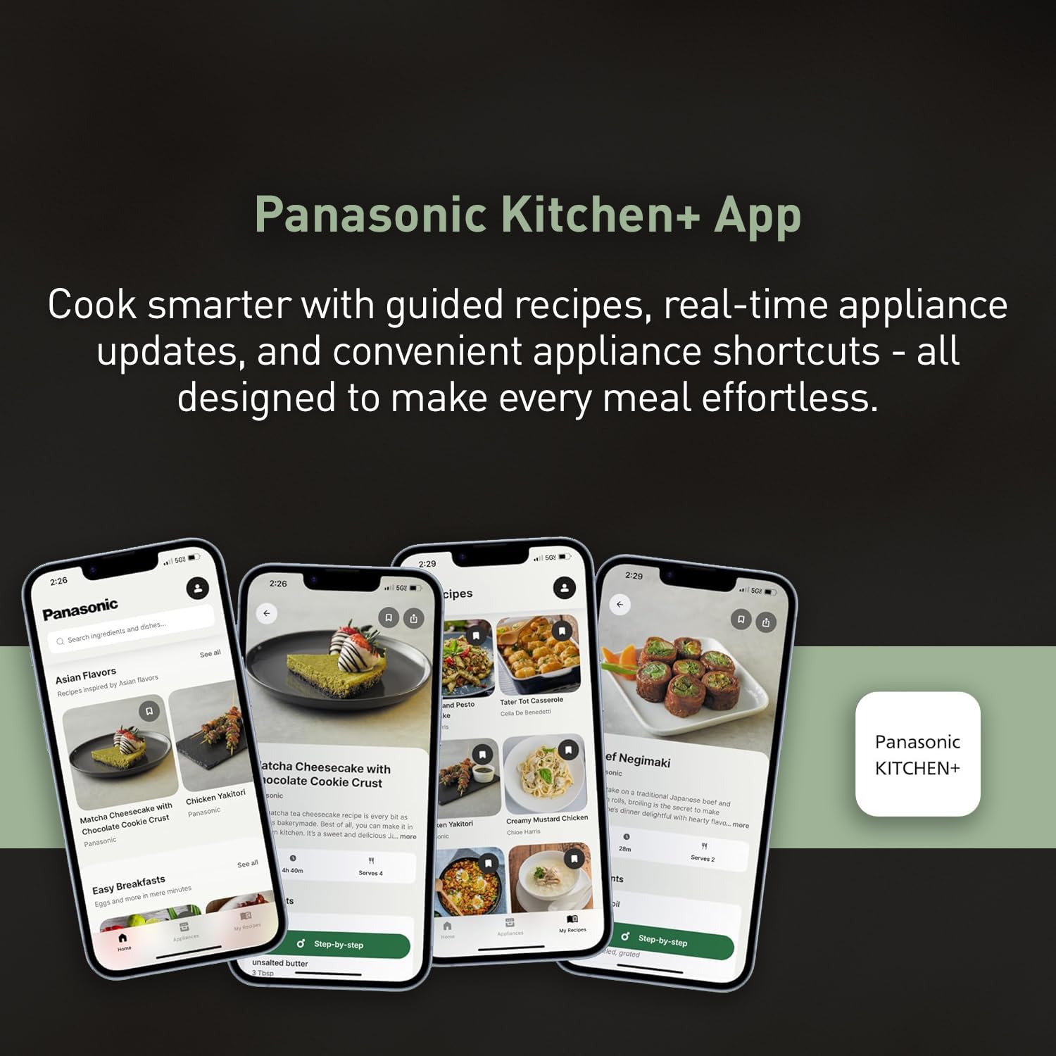 Panasonic HomeChef 4-in-1 Countertop Microwave Air Fryer Combo, Time-Saving 20 Presets + App-Linked Recipes, 1000W 1.2 cu ft Inverter Multi Oven & Convection Tech – NN-CV87QS Stainless Steel
