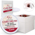 Cakebon Cake Box with Boards 10" White Round Wrapped Cake Drum 1Pack
