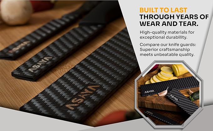 Asaya Professional Chef Knife Edge Guards – 2 Piece Knives Universal Covers, 8.5 x 2 and 10.5 x 2 - Extra Strength ABS Plastic and Food Safe Kitchen Knife Sheath Covers -Knife Not Included (2 Piece)