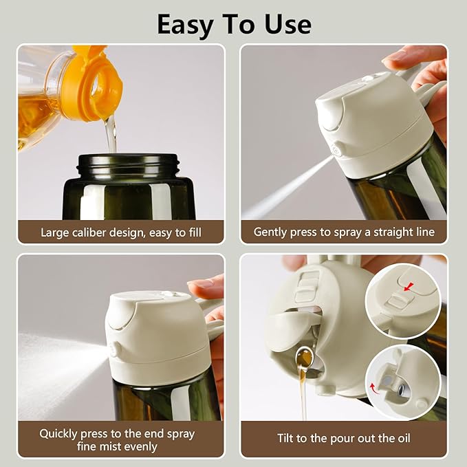 SWEET VIEW Olive Oil Dispenser and Oil Sprayer 16oz/470ml