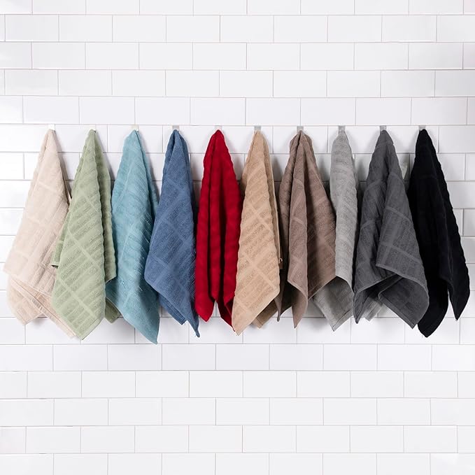 All-Clad Solid & Coordinate Kitchen Towels: Highly Absorbent, Super Soft Long Lasting 100% Cotton, 17" x 30" Tea Towels for Cleaning & Drying Dishes, Pans, Glassware, Countertops, 4-Pack, Chili