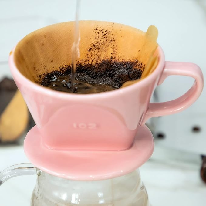 LHUKSGF Pour Over Ceramic, Coffee Dripper Ceramic Coffee Maker,Pink