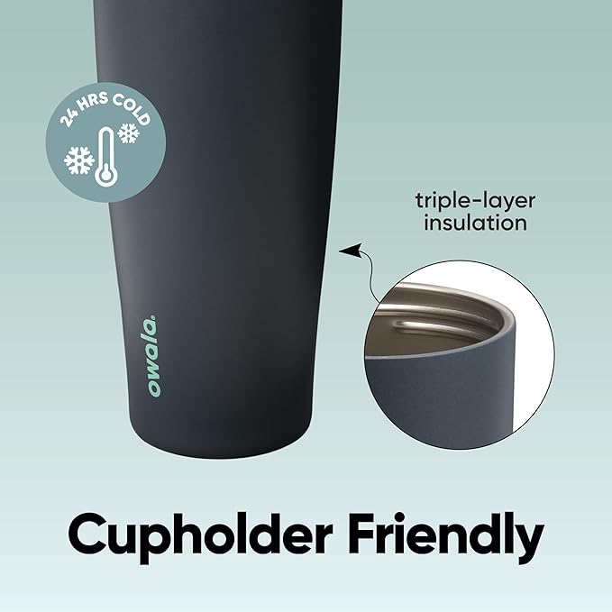 Owala FreeSip Tumbler Stainless Steel Water Bottle 40 oz Foggy Tide